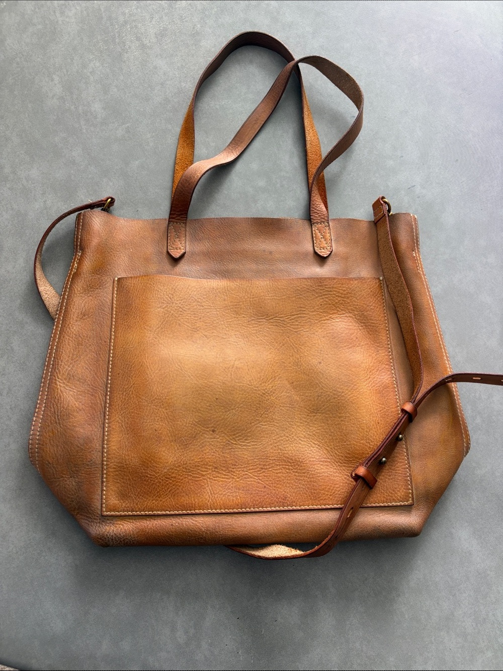 Madewell Leather Tote with Detachable Adjustable Strap